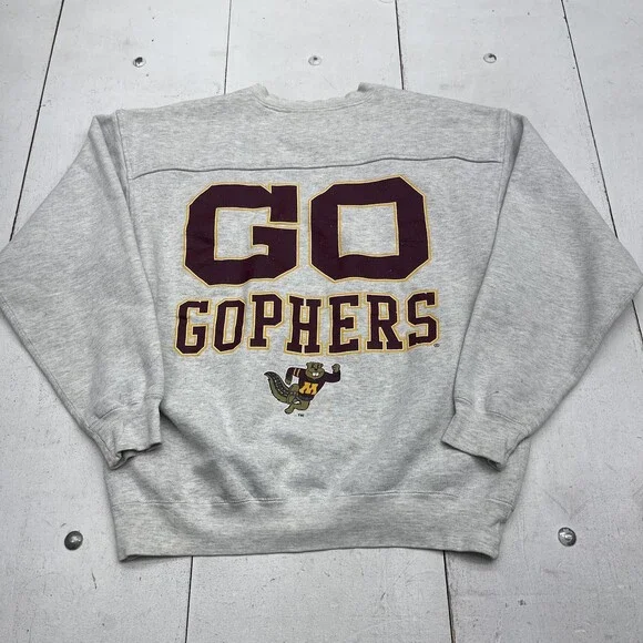 Minnesota Golden Gophers Sweatshirt Mens Large Gray NCAA Galt Sand Crewneck - Picture 8 of 8